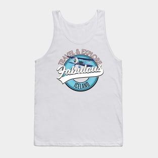 travel explore fabulous Iceland logo Tank Top